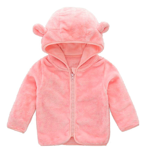 Jaqueta Infantil Menina Orelhas De Urso Inverno Fleece Plush