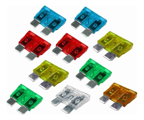 Kit Emêrgencia 10 Fusíveis Lamina Automotivos De 10 A 30ah