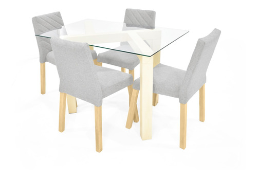 Set Comedor Beirut Miel Con 4 Sillas Cataluña