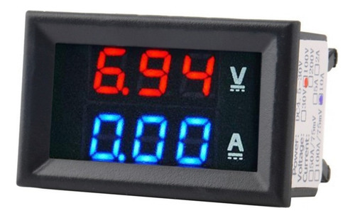 Voltímetro Amperímetro Digital Dc 100v 10a Som Bateria Carro
