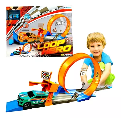 Pista Speedster Pit Stop Com Looping E Carrinho Polibrinq