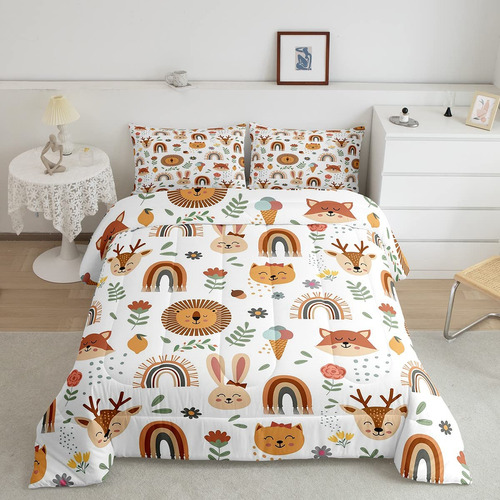 Ropa De Cama Con Estampado De Animales Lindos Y Zorros, Esti