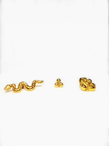 Labret Titanio F136 Snake. Bee. Three Ball. Oro18k Importado