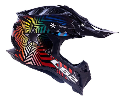 Capacete Motocross Ls2 Mx700 Subverter Evo Collider Colorido