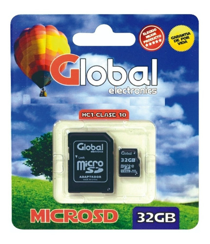 Microsd 32gb + Adaptador Global Electronics Clase10