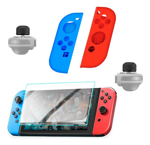 Kit Acessórios De Controle Games Switch Grips Capas 