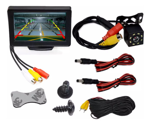 Kit Pantalla 4,3 Pulgadas Más Cámara De Visión Trasera Auto