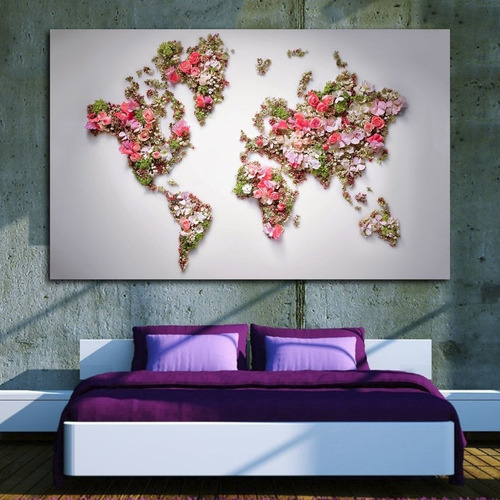 Cuadros Decorativos Modernos Mapas Flores