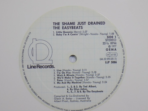 The Easybeats The Shame Just Drained Vinilo Lp Alemania 1982 (Usado)