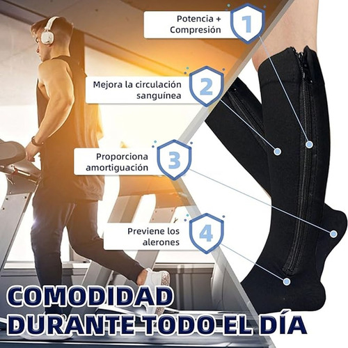 Medias De Compresión Punta Abierta Con Cierre Ajustable