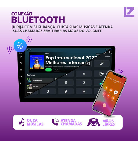 Multimídia Android 13 9 2din 2gb 32gb Câmera Carplay