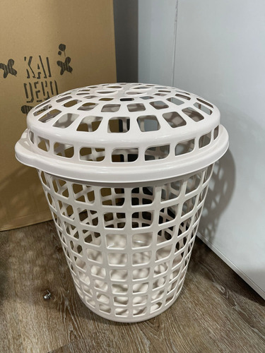 Cesto De Ropa Canasto C/tapa Organizador De Hogar 30 Lts