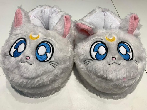 Pantuflas Sailor Moon Artemis Acolchonadas Gata Blanca