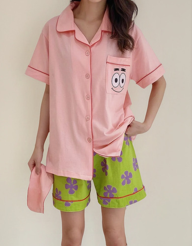 . Pijama De Pareja De Algodón De Verano De Bob Esponja