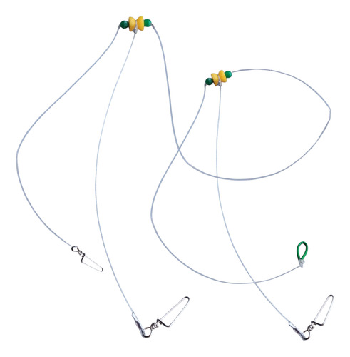 Pack 5 Lineas Madre Pesca Tanza Con 2 Bajadas Acero Chicote