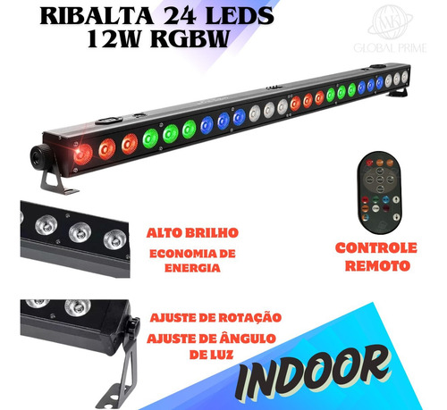Kit 5 Ribalta 24 Leds 12w Rgbw Pixel Dmx Indoor