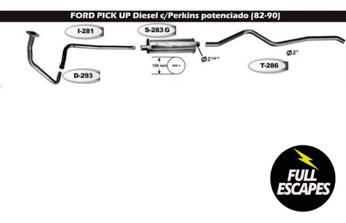 Escape Completo Ford F100 Diesel Perkins Potenciado (82-90)