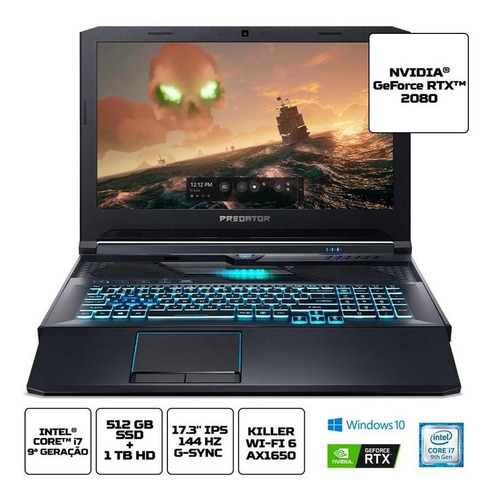 Notebook Gamer Acer Predator Helios 700 I7 Rtx 2080 Ssd 512
