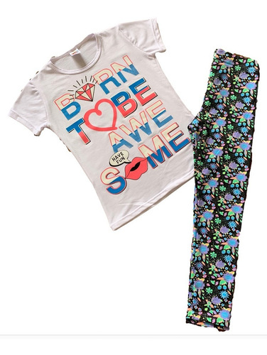 Conjunto Leggins Y Blusa Camiseta Para Niñas Talla 12