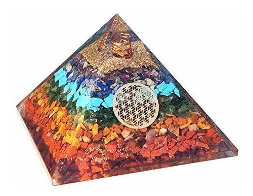 Pirámide Real Crystal Seven Chakra Orgone Pyramid - 7 Chakr