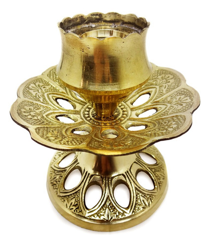 Incensário Indiano Mandala Dourado 8 Furos Para Incenso