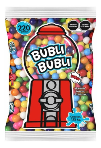 Bolsa 220 Chicles Bola Gigante Bubli Bubli 1.83 Kg