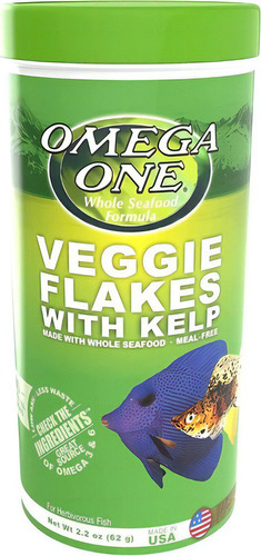 Veggie Kelp Flakes 62gr Comida Hojuelas Peces Herbívoros