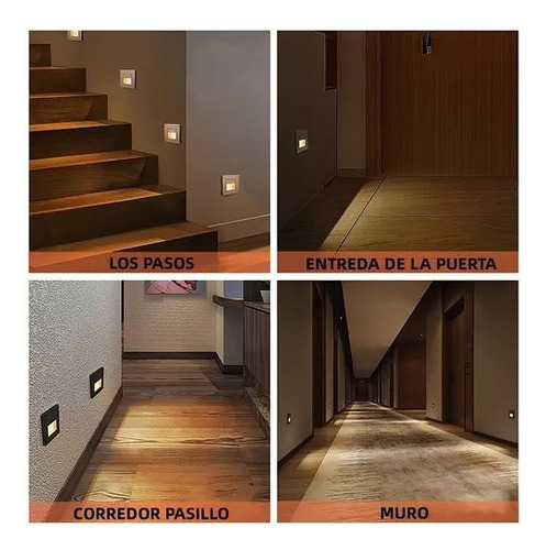 Lampara Escalera Pared 2w 3000k 10 Pzs Lampara De Pared