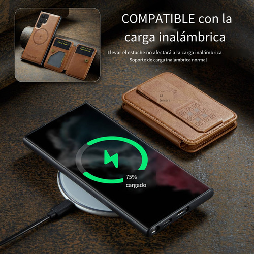 Funda Para Samsung Galaxy S25 S25 Plus S25 Ultra Magsafe Wallet Con Ranuras De Piel Para Tarjetas Y Soporte Magnético