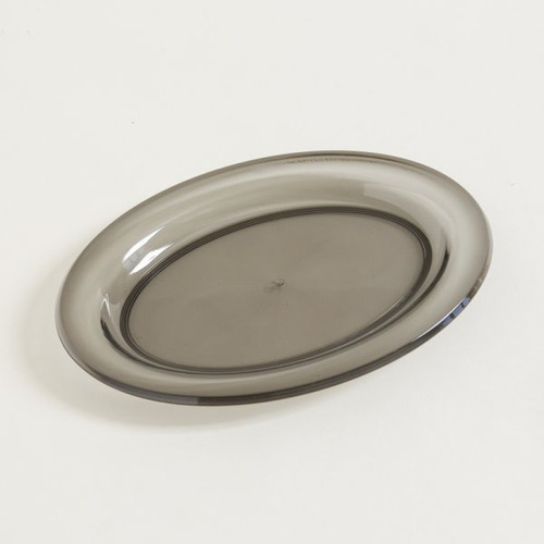 Bandeja Fuente De Acrilico Oval Smoke De 22.5x31cm