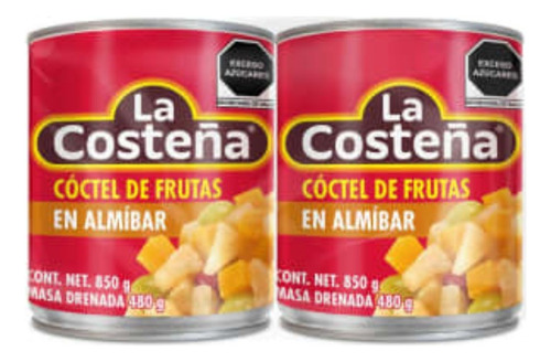 Coctel De Frutas En Almíbar La Costeña 2 Pzas De 850g