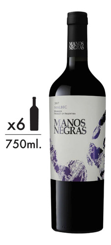 Vino Tinto Manos Negras Malbec Caja X 6