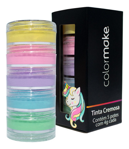 Torre Tinta Facial Cremosa 5 Cores Unicórnio - Colormake