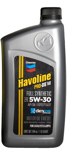 Havoline 5w30 Sintetico /pro-dsm/ Gasolina-diesel / Cuarto