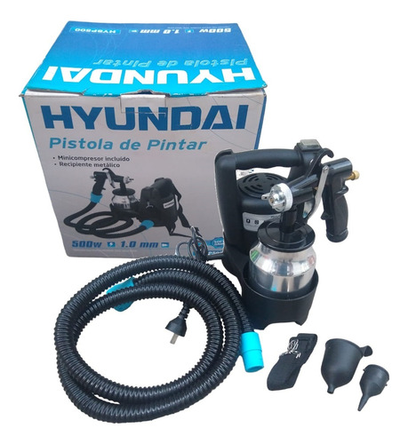 Pistola De Pintura Hyundai Hysp 500 Con Compresor 