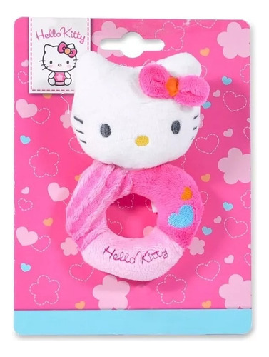 Imagen 1 de 1 de Sonajero Peluche Bebe Gatito Sensorial Hello Kitty Ed Color Rosa