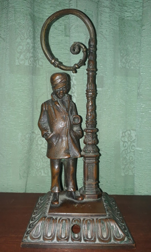 Figura En Bronce Niño Trompetista Macizo Pavonada - Envio
