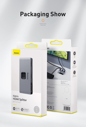 Imagem 7 de 7 de Switch Splitter Hdmi Matrix 4k 60hz 2x1 1x2 Bi-direcional
