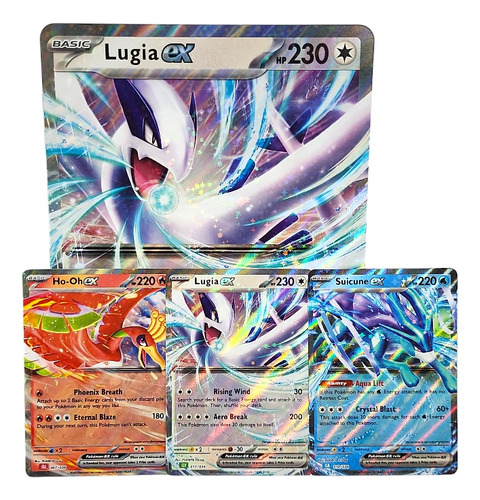 Ho-oh Ex Lugia Ex & Suicune Ex Ingles + Carta Gigante  Lugia