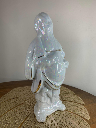 Estatueta Em Porcelana Sábio Chinês - 2 Linha - 32cm