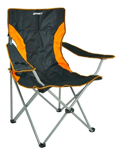 Sillon Director Spinit Plegable Playa Camping Portavaso Color Naranja/Negro