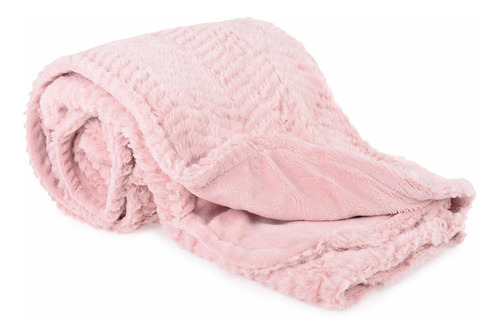 Cobija Frazada Tejido Borrega Loft Collection Premium Color Rosa