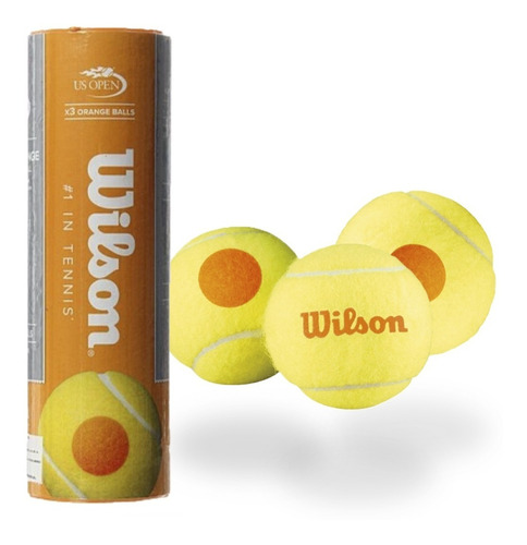 Tubo X3 Pelotas Wilson De Ténis Naranja Para Principiantes