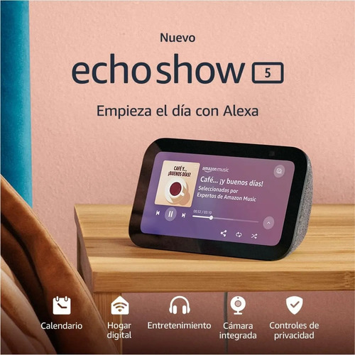 Imagen 2 de 9 de Amazon Echo Show 5 3era Generacion Charcoal 2023 Color Negro
