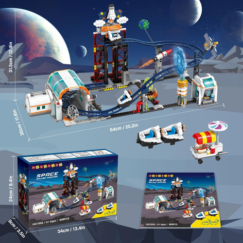 Juguete De Construcción De Montaña Rusa Espacial De Hogokids