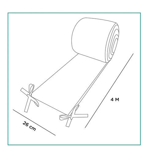 Protector De Cuna Nap Algodón 4x26 Cm - Confort Seguro Liso Blanco