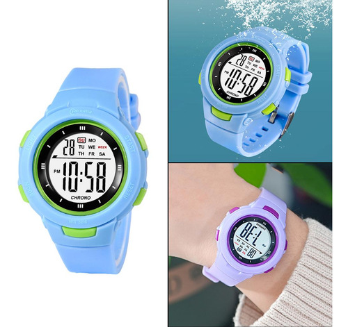 3 Reloj Digital Para Niños Reloj De Pulsera Para Azul Claro