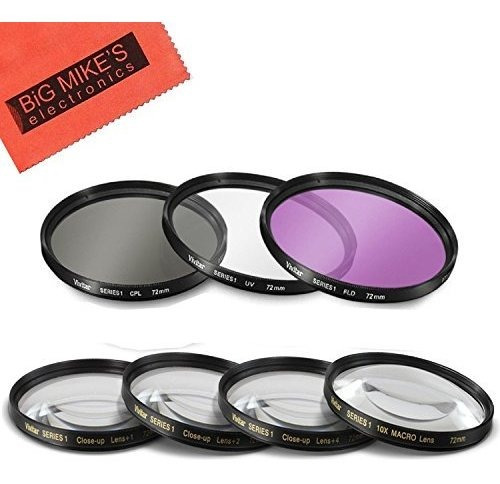 72 Mm 7 Piezas Juego De Filtros Incluye Kit De Filtro De 3 P