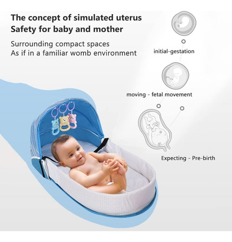 Cuna Portátil Para Bebé Con Mosquitera Y Toldo-viaje Seguro