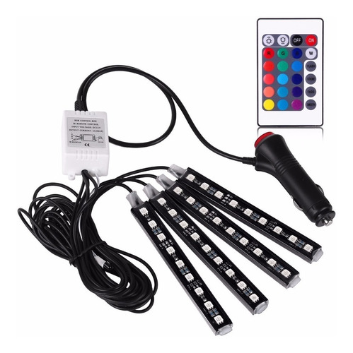 4 Tiras Led Rgb 16 Colores Control Remoto Auto Tunning Piso